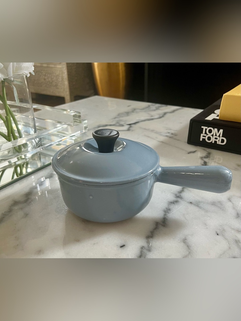 Rare Vintage Le Creuset Sky Blue Saucepan | 14 cm with Lid